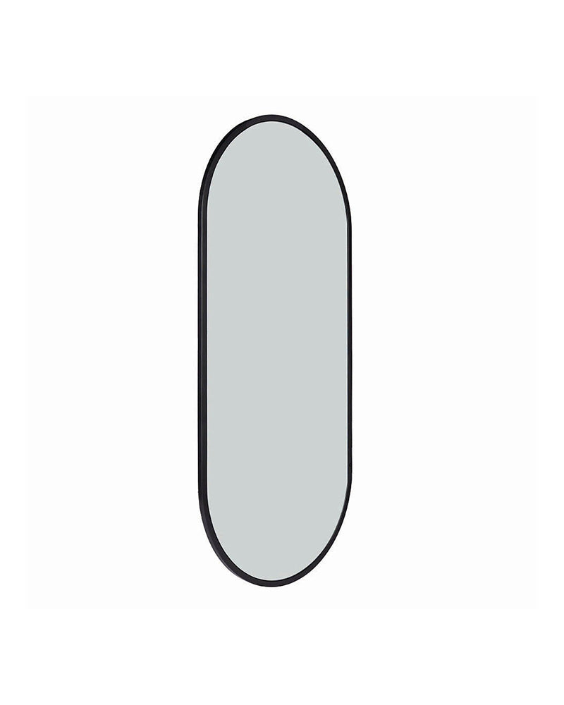 Onyx oval - Salon mirror - Black glass shelf